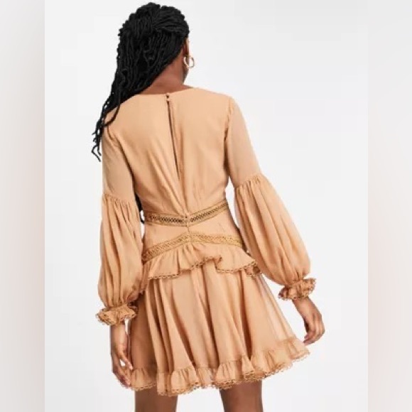 ASOS Lace Insert Ruffle Dress - Picture 4 of 5